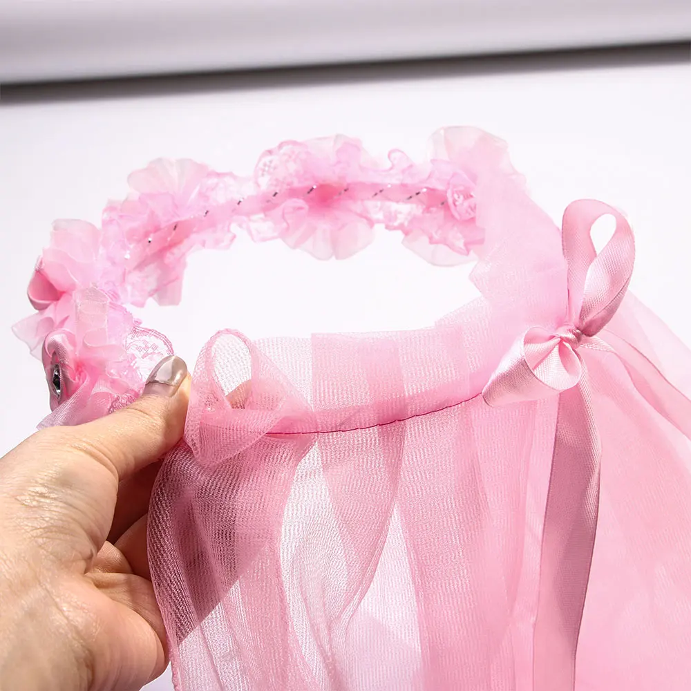 Модный свадебный обруч для волос вуаль гирлянда невесты двухслойный тюлевый