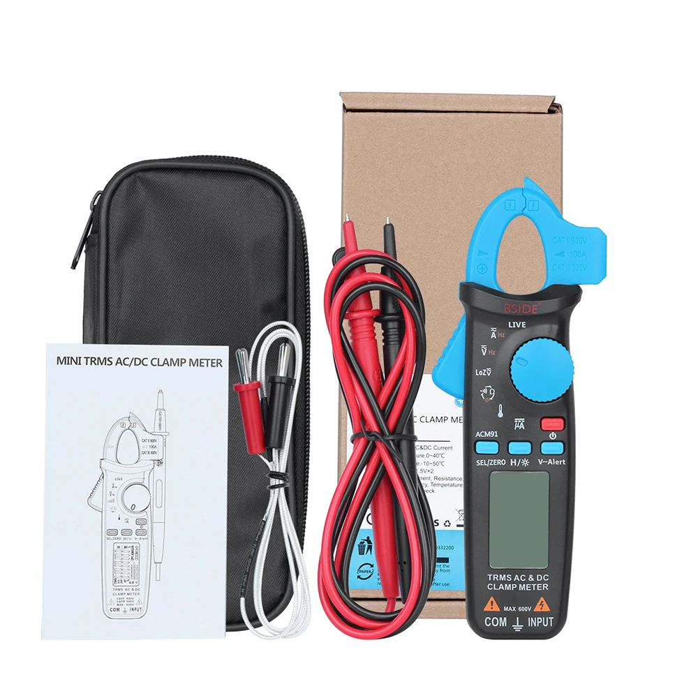 ACM91 Digital Clamp Meter AC DC Current True RMS Auto Range Live Check NCV Temp Frequency Capacitor Hz Tester Multimeter | Инструменты