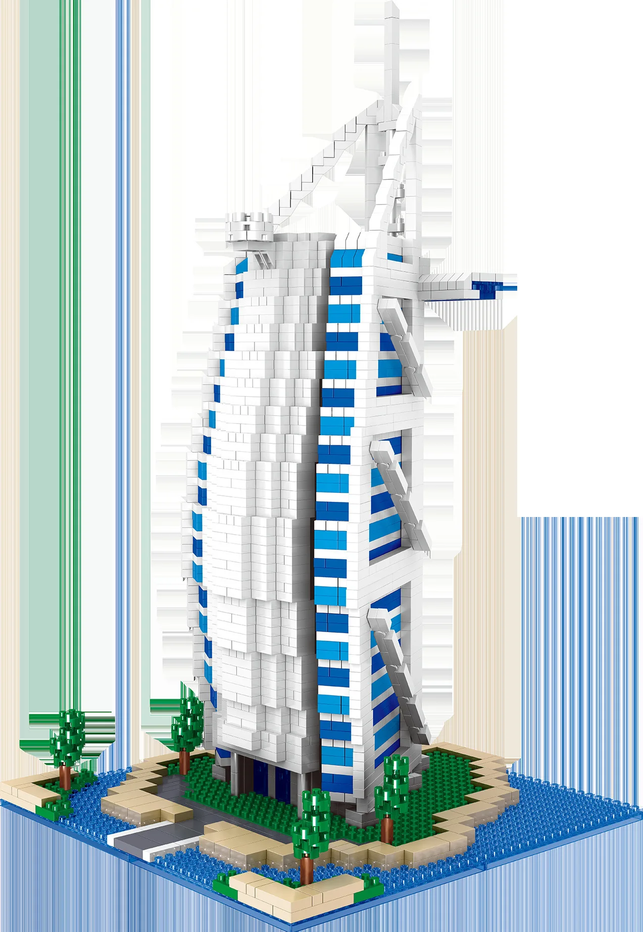 

2511pcs Burj Al Arab Hotel World Architecture 3D Model City Building DIY Mini Diamond Building Blocks Bricks Toys for Children