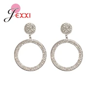 925 sterling silver exaggerated cubic zirconia drop earrings for women trend big dangle earring fine jewelry earings gifts