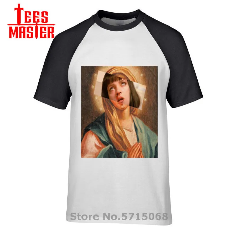 2020 Криминальное чтиво Девы Марии Миа Уоллес Мужская футболка с коротким рукавом