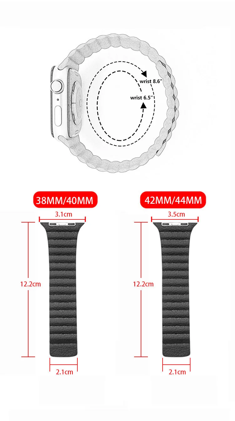 Новые 40/44 мм, ремешок для наручных часов Apple Watch Series 5 4 Нержавеющая сталь Магнитная застежка кожаный ремешок для наручных часов для Apple Watch Series 1 2 3