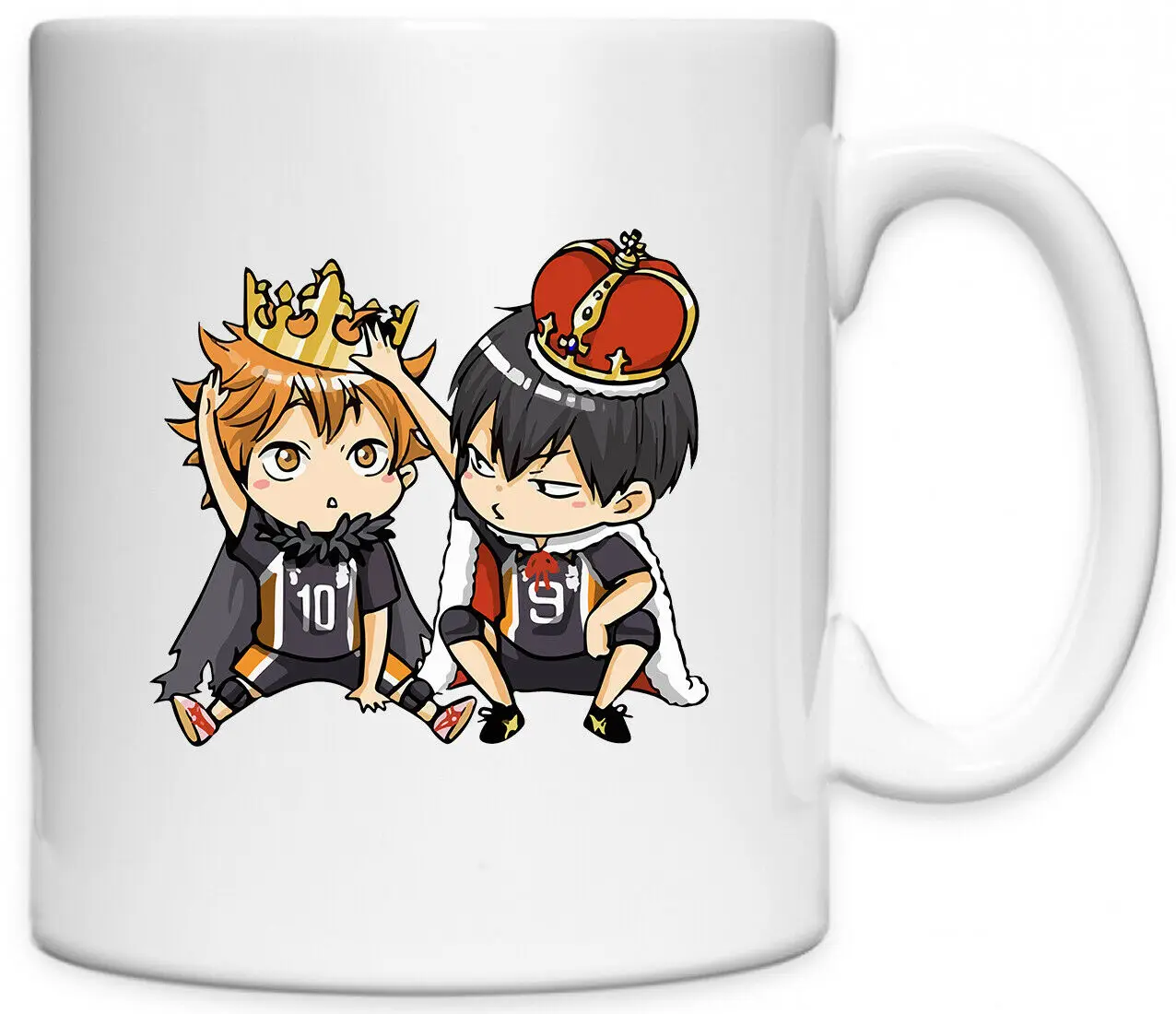 

Haikyuu Hinata And Kageyama Chibi Kings забавная кружка 11 унций для кофе и чая Персонализированная белая керамическая кухонная бара домашняя кружка чашка по...