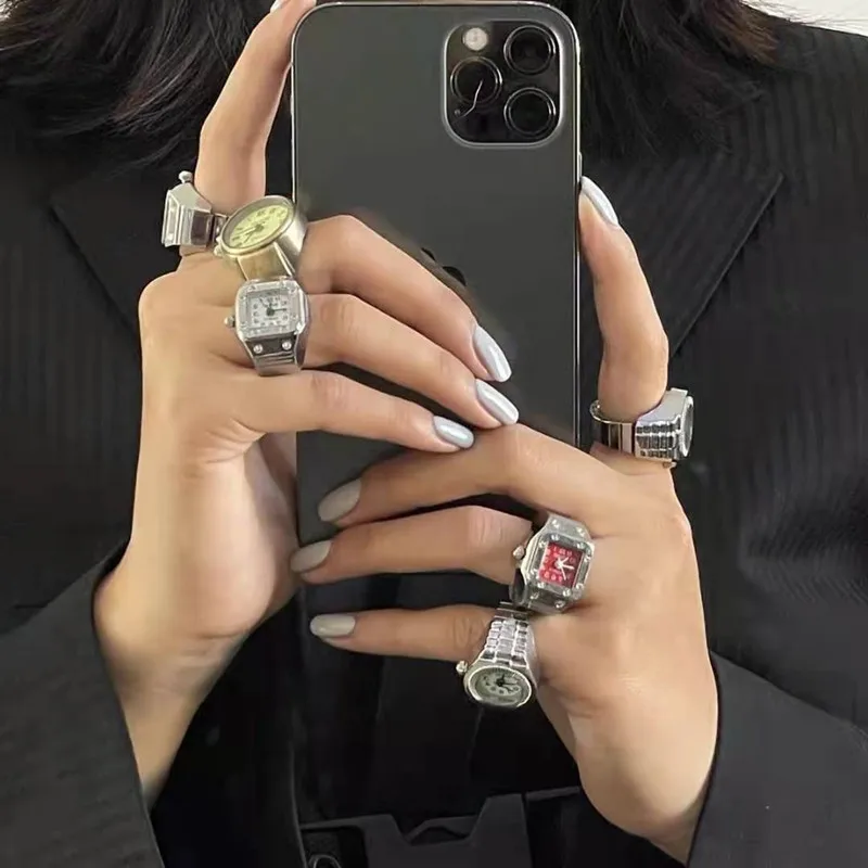 Электронные часы простые модные в стиле панк кольцо дикая ниша пара наручных