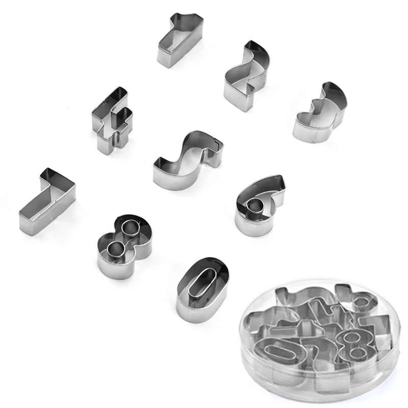 9 шт номер набор резаков для печенья резки формовочная машина Нержавеющая сталь