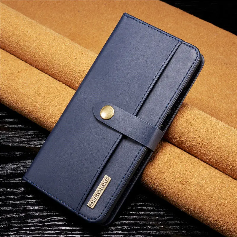 Роскошный кожаный чехол S10plus для samsung Galaxy S8, S9, S10 Plus, S10E, Note 9, 8, S7 Edge, Магнитный съемный флип-Кошелек, Чехол для карт - Цвет: Blue