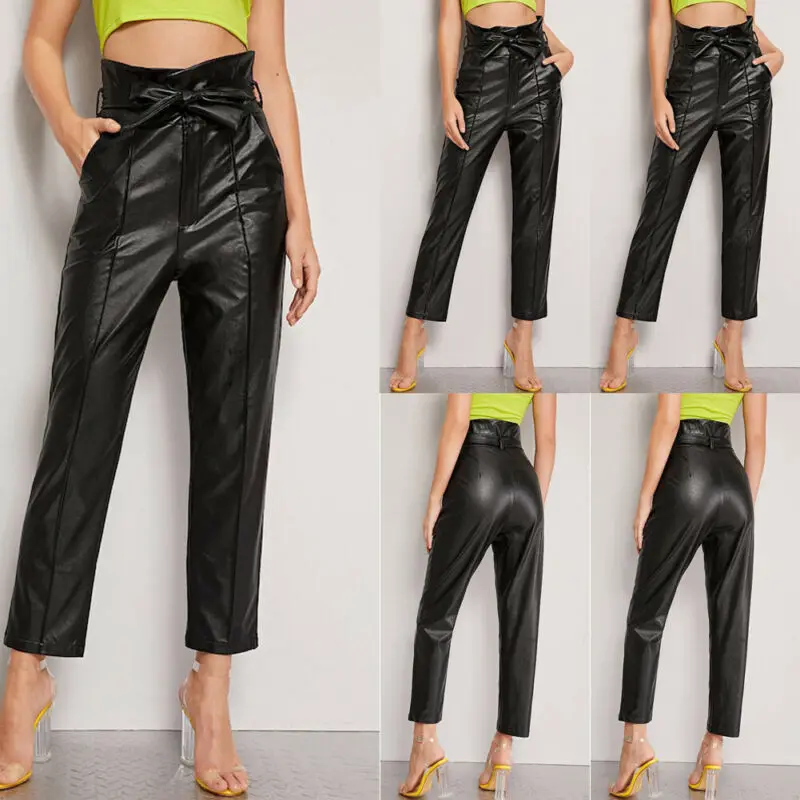 Брюки карандаш женские с завышенной талией брендовые плотные облегающие длинные