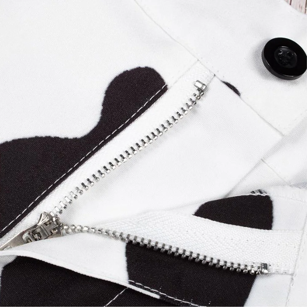 

College Style Cow Pattern Pocket High Waist Bag Hip Skirt Women Fashion Cute Harajuku Patchwork Shorts Skirt Female