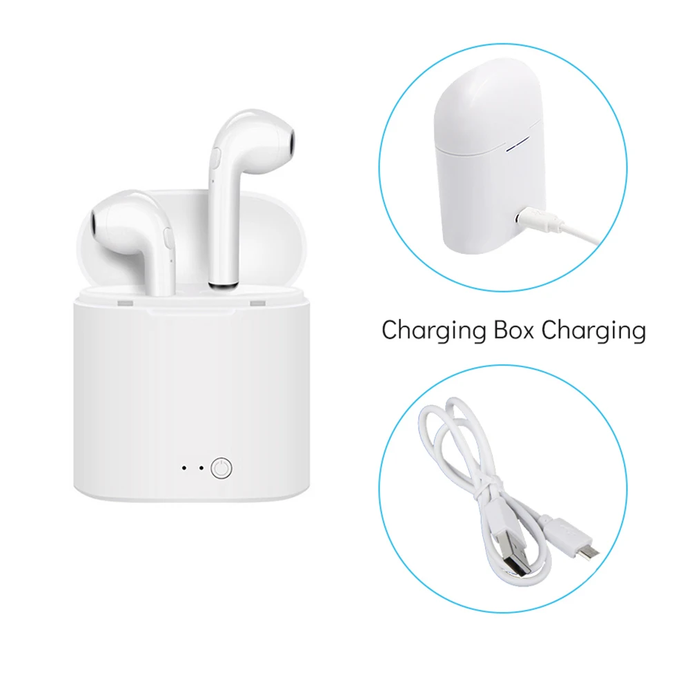 Беспроводные наушники i7s Tws Bluetooth с микрофоном для iPhone Huawei Xiaomi Android pk air 12 20 pro max