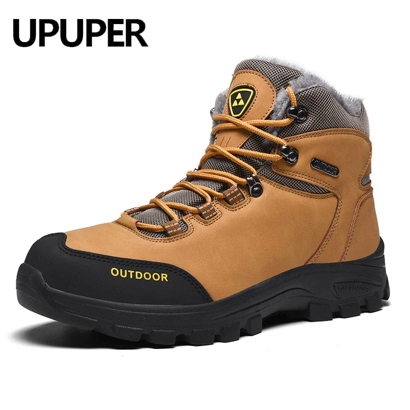 2019 зимние уличные мужские ботинки черные рабочие на шнуровке плюшевые теплые