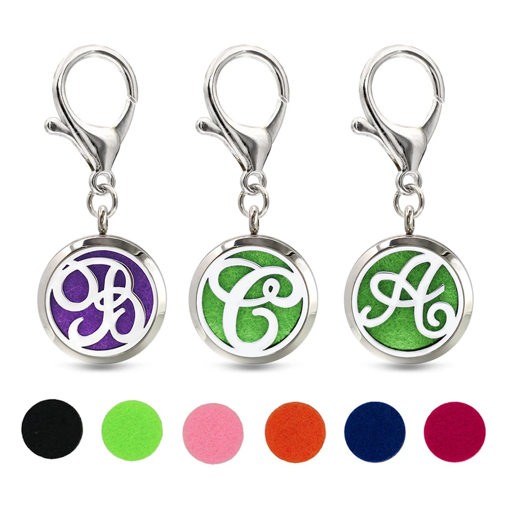 Капитал брелок на ключи в форме буквы эфирные масла Духи Диффузор 30 мм магнитный