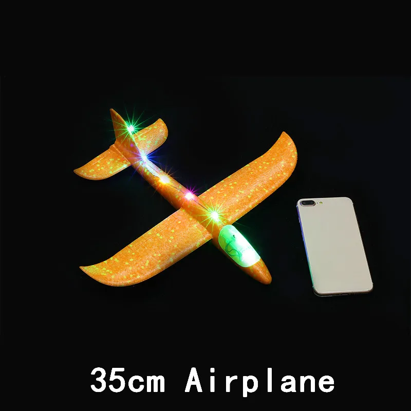 All Lamp Orange Дети DIY модель самолета ручной бросок Летающий планер самолет пена наполнители самолет СВЕТОДИОДНЫЙ мигающий самолет игрушки для детей подарок - Цвет: All Lamp Orange