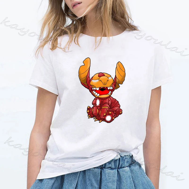 Симпатичная кавайная футболка с железным стежком женская модная героями