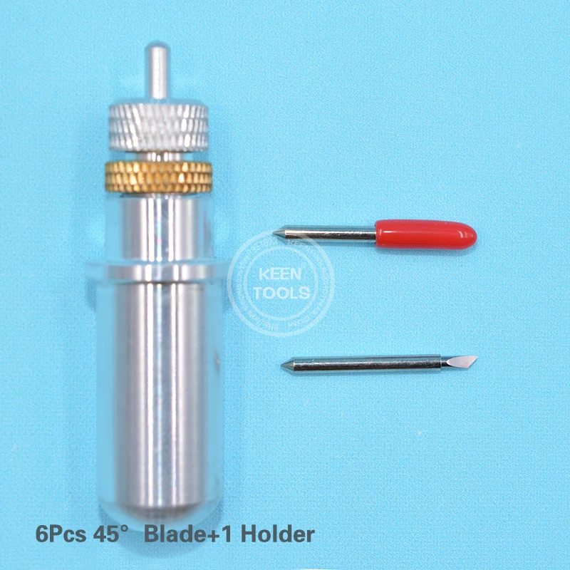 45D-holder 1 шт. большой держатель лезвия Roland+ 6 шт. 30 45 60 градусов большой режущий плоттер Roland лезвия виниловый резак серии AAAAA - Длина режущей кромки: 45D-holder