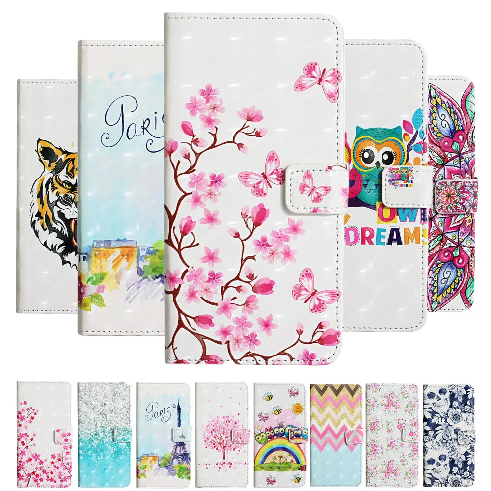 

Painted Leather Flip Phone Fundas for iPhone 12 11 Pro Max XR XS SE 2020 6 7 8 Plus Wallet Case Card Holder Full Protection Euti