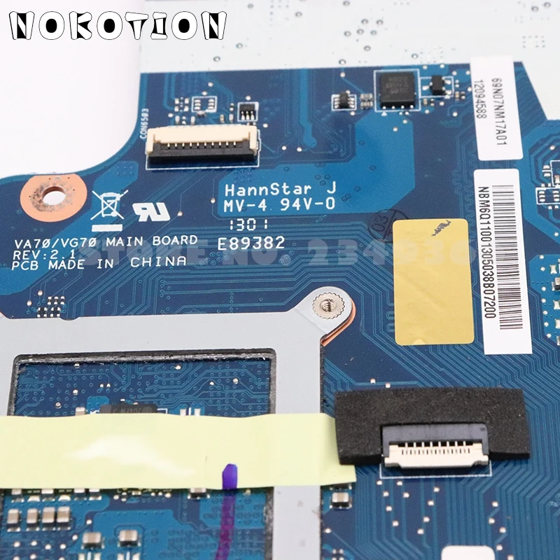 NOKOTION NBMG511001 NB. MG511.001 для acer aspire E1-771G V3-771G V3-771 Материнская плата ноутбука HM77 DDR3 710M видеокарта