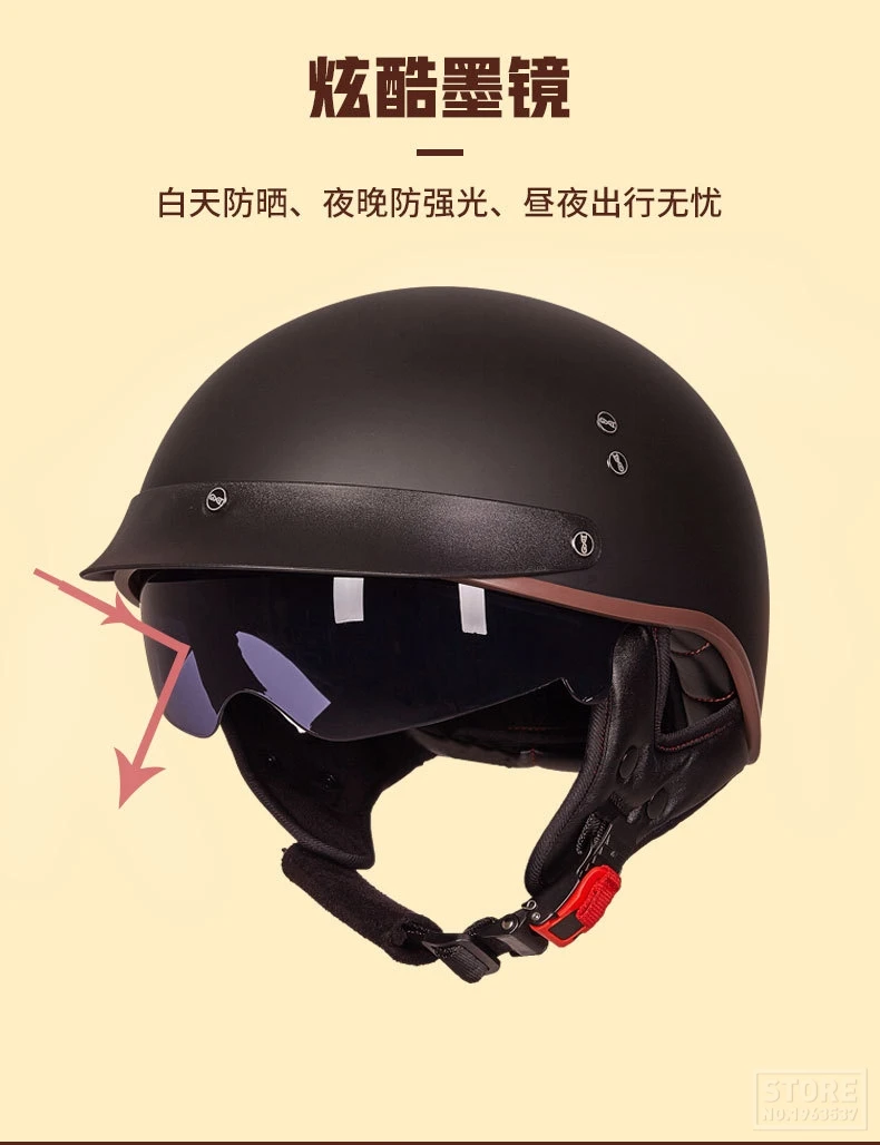 GXT Ретро мотоциклетный шлем, винтажный шлем Casco, мотоциклетный шлем с открытым лицом, мотоциклетный гоночный шлем для верховой езды, с сертификацией в горошек