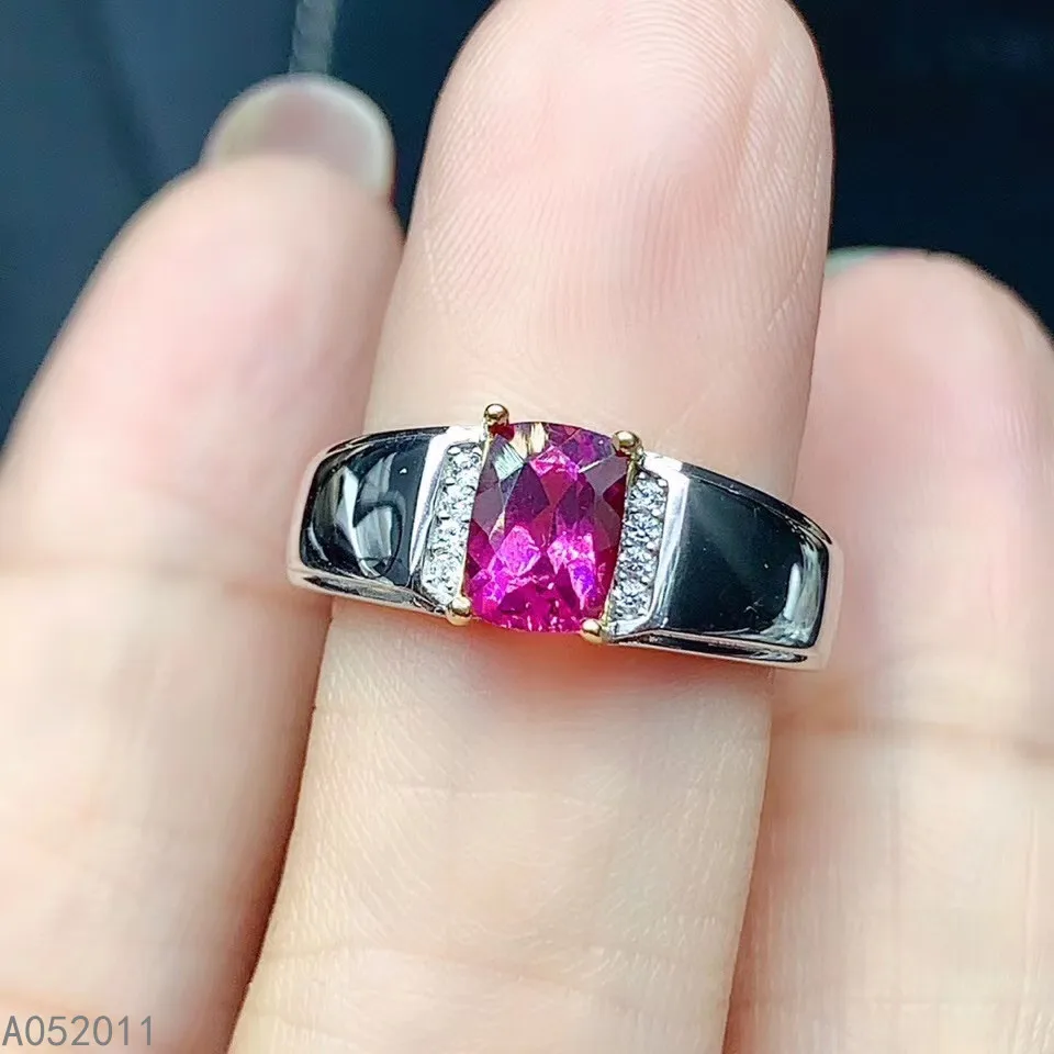 

KJJEAXCMY fine jewelry natural garnet 925 sterling silver adjustable luxury gemstone women ring support test hot selling