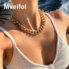 Женское крупное ожерелье-чокер Mveifol, массивное, толстое, с кубинским звеном, в стиле панк, Майами