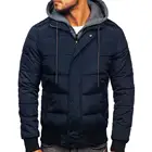 Зимнее пуховое пальто для мужчин, контрастные цвета, имитация двух предметов, мягкая, очень теплая верхняя одежда с капюшоном, ветрозащитная мужская куртка