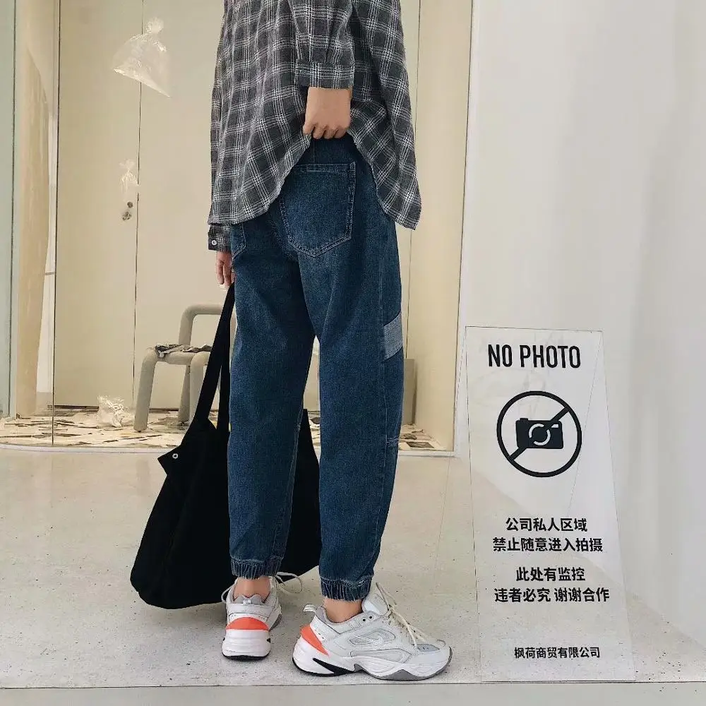 

Fashion spring autumn 2020 new men's trendy hip hop streetwear loose skinny jeans men Japanese wild jeans hip-hop pants