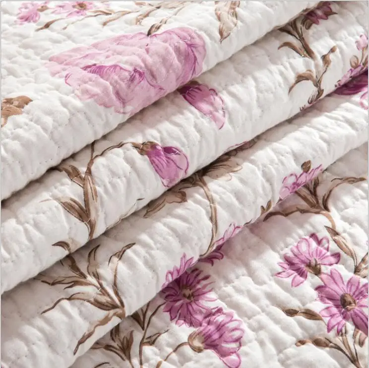 

New 100% cotton Quilted American style Bedspread Bed Cover Bed Sheet size 240x260cm blanket Pillowcases 3pcs