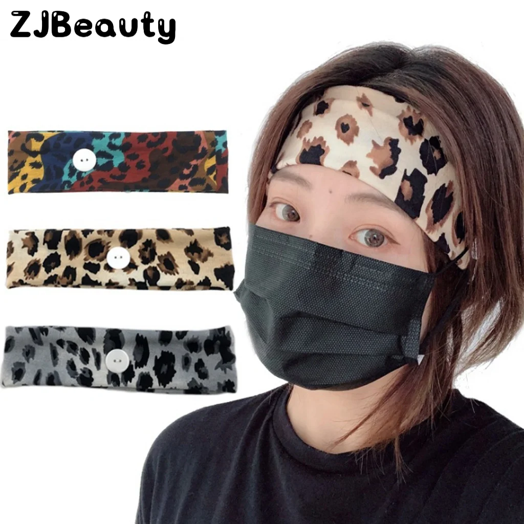 Женская эластичная повязка на голову с леопардовым принтом|Резинки для волос