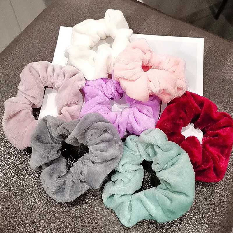 

Velvet Scrunchies Wholesale Elastic Hair Bands for Women Solid Color Girls Ponytail Holder Hair Ties Hair Accessories