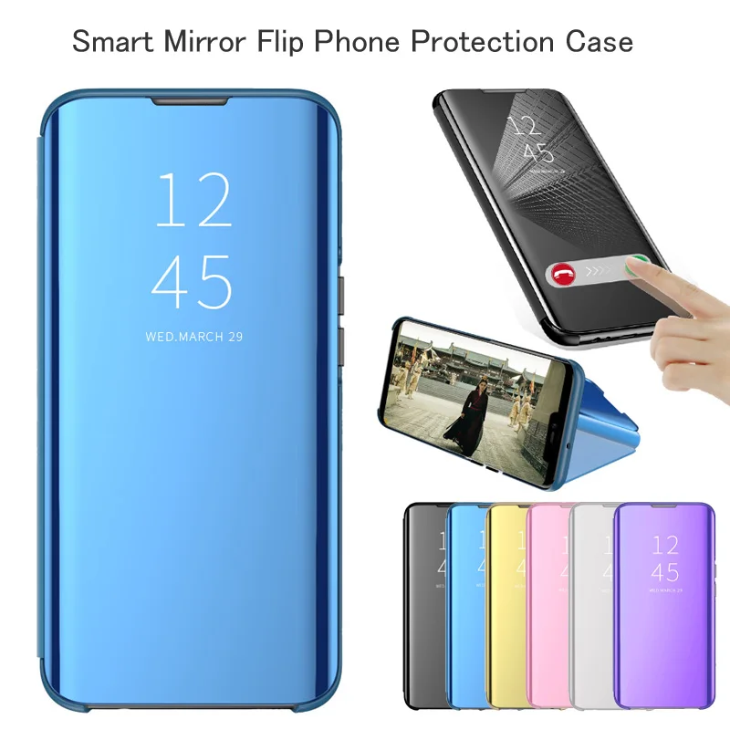 Умный зеркальный флип-чехол для samsung Galaxy S10 S8 S9 S7 Edge Plus Note 10 9 8 A7 A8 A9 A10 A20 A50 A60 A70 A80 A90 J4