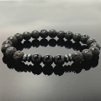 gemstone matte onyx beaded bracelet natural stone healing energy bracelet for women adjustable elastic bracelet for men