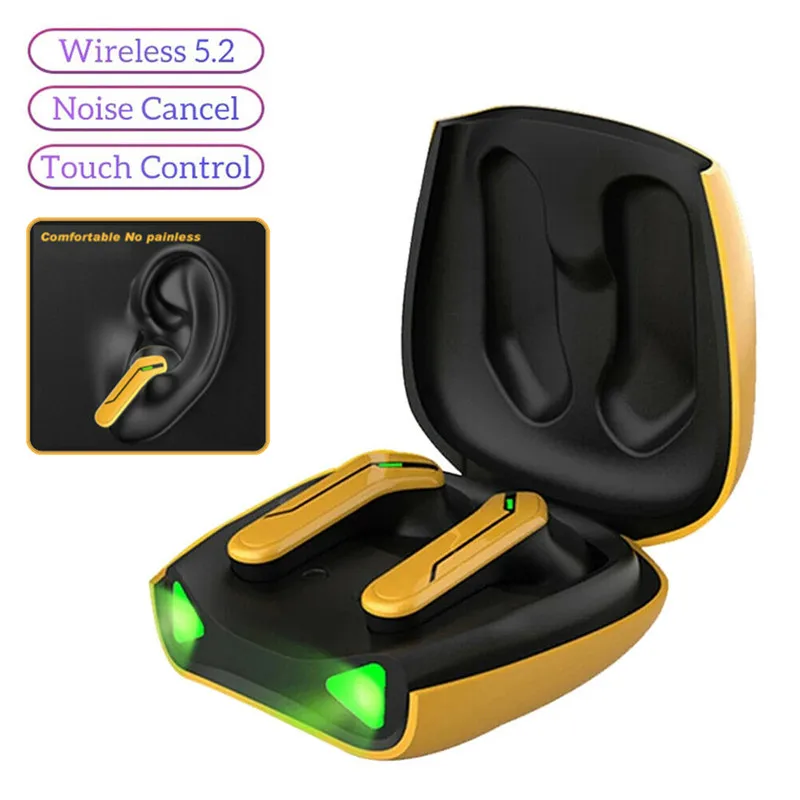 

Twins Earphones Wireless Headset with Mic Stereo Touch Control Earpiece Music Gaming Earbuds Charging Box for iOS Android Phones
