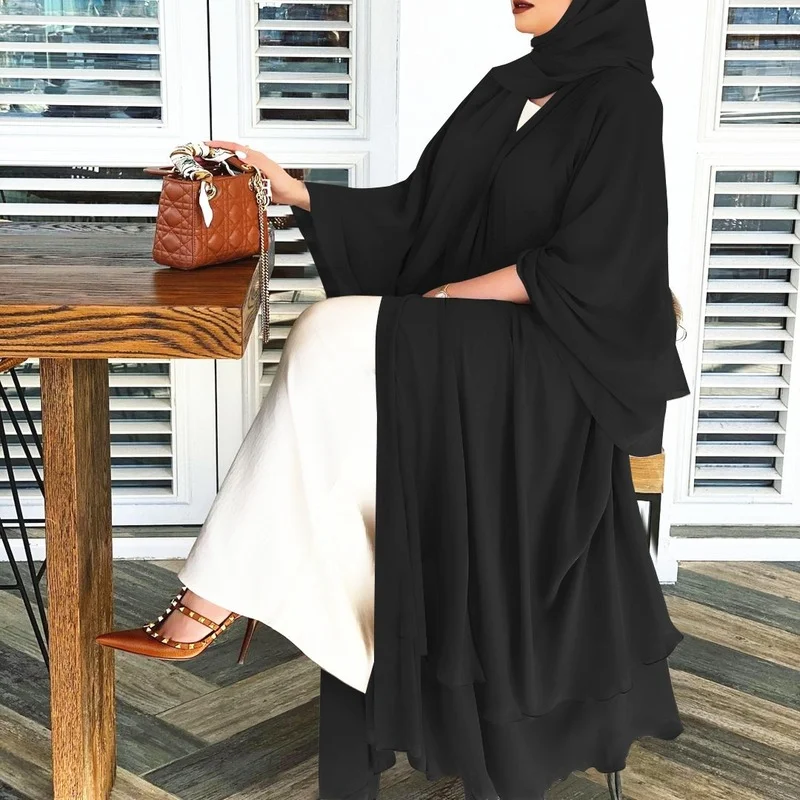 Модное мусульманское платье-хиджаб Eid Рамадан, кафтан, Дубайский кимомо, Abaya для женщин, арабский турецкий кардиган, женская одежда 2021