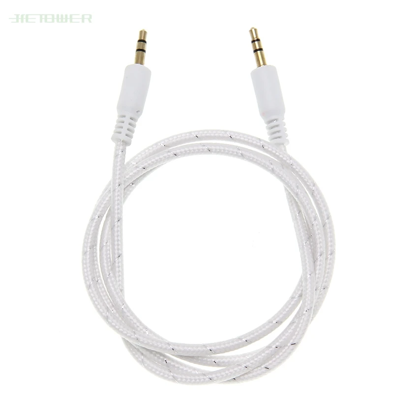 

3.5mm Jack Aux Cable Male to Male Stereo Auto Car Auxiliary Audio Cable Gold Plug Line Cord For Iphone Samsung Speaker 1M 100pcs
