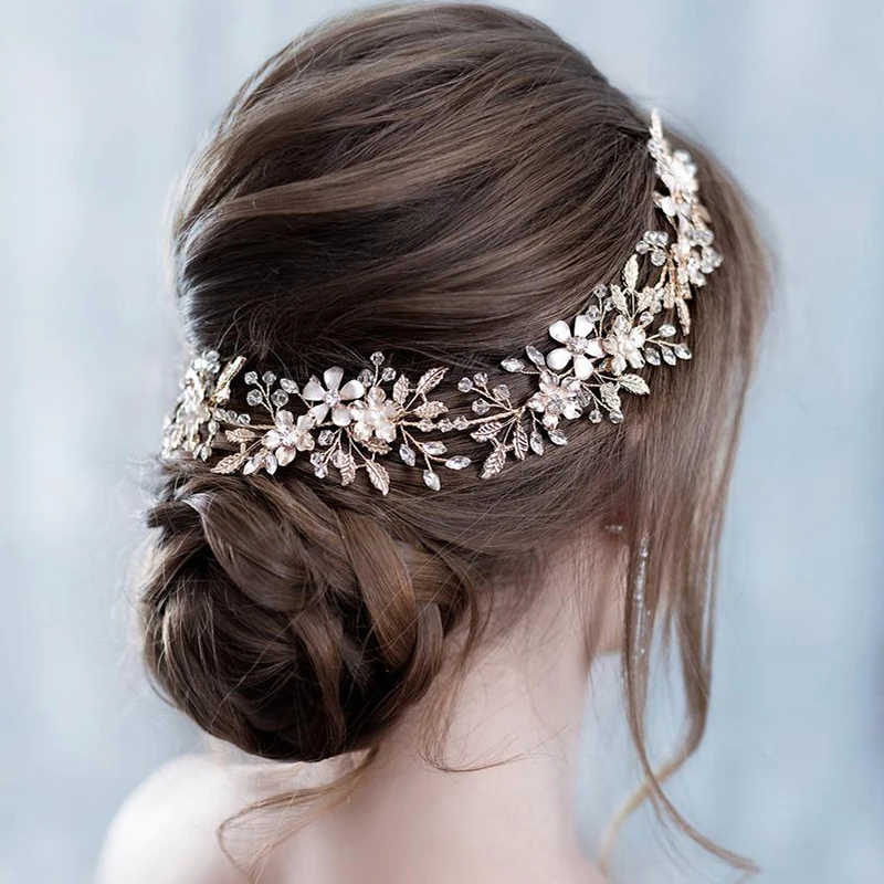 Повязка на голову с листьями невесты лозой женский цветочный головной убор