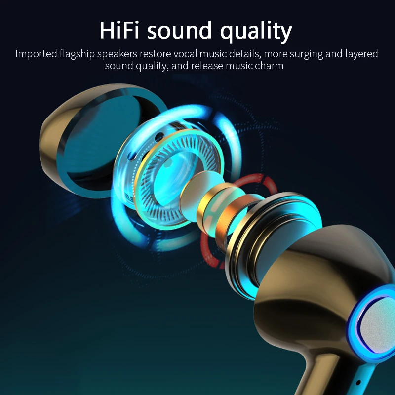 

TWS HIFI Wireless Headphone Stereo Waterproof Sports Earbuds Headsets With Microphone Bluetooth Earphones HD Call Gaming Headset