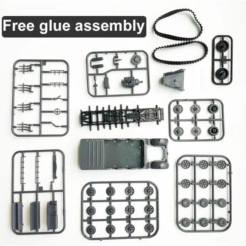 

1:72 Assembled Model Car 4D Wheeled Armored Vehicle Rubber-free Assembly Model Military Toy Car Gifts for Kids Boy