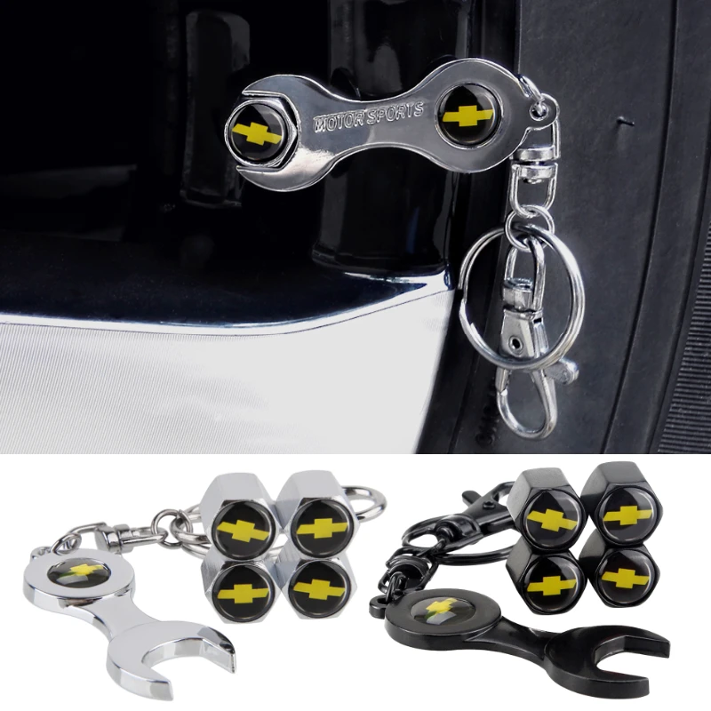 

Car Wrench Valve Stem Caps for Chevrolet Corvette C7 C6 C5 C4 C8 C1 Spoiler Orlando Sail Cruze Niva Cobalt Captiva Sonic Keyring