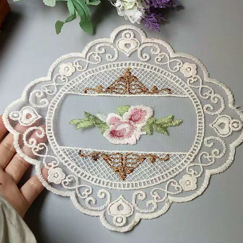 Кружевное цветочное оформление 21*23 см для дивана занавески полотенце кровати