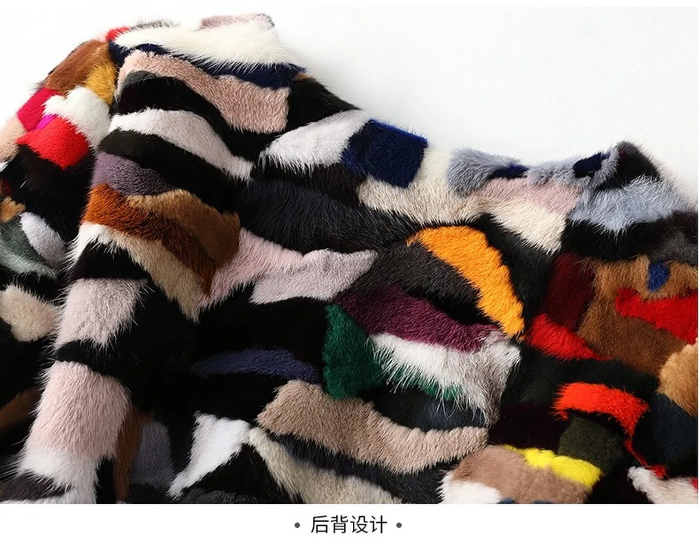 New  Fashion Mix Mink Coat Female Color Mink Fur Short Casual Fur Coat Womens Coats Winter Faux Fur O-Neck  Leopard Coat