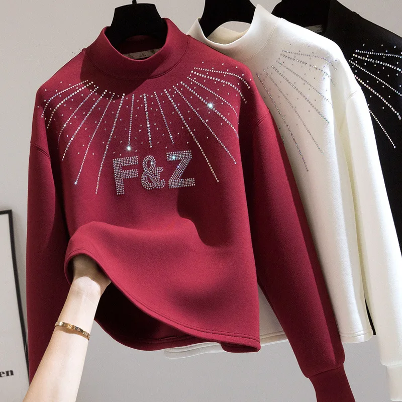 Женский Повседневный Свитшот Xisteps Свободный пуловер черного и белого цветов с