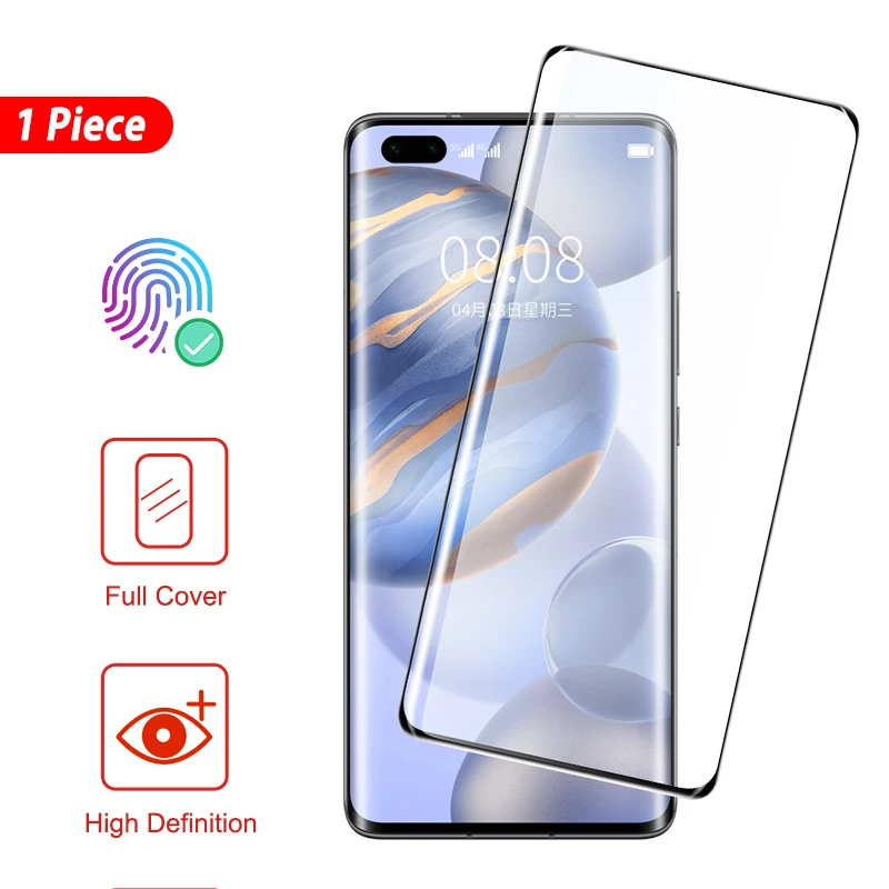 Полный комплект 3 в 1 закаленное стекло для Huawei P40 Pro защита экрана наклейка из