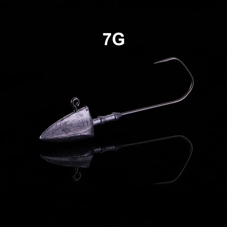 7g Ходить Рыбы 5 шт./лот приманка со свинцовым рыболовный крючок с зазубринами Jig Head рыболовный крючок для Мягкая приманка в виде червей 3,5g 5g 7g 10g 14 г, 20 г, карп рыболовные крючки - Цвет: 7g