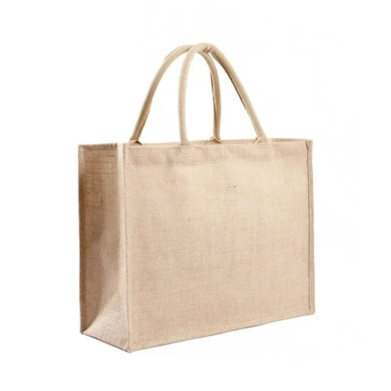

Kitchen Reusable Grocery Bags Natural Burlap Tote Bags Jute Bags 39 x 15 x 31cm