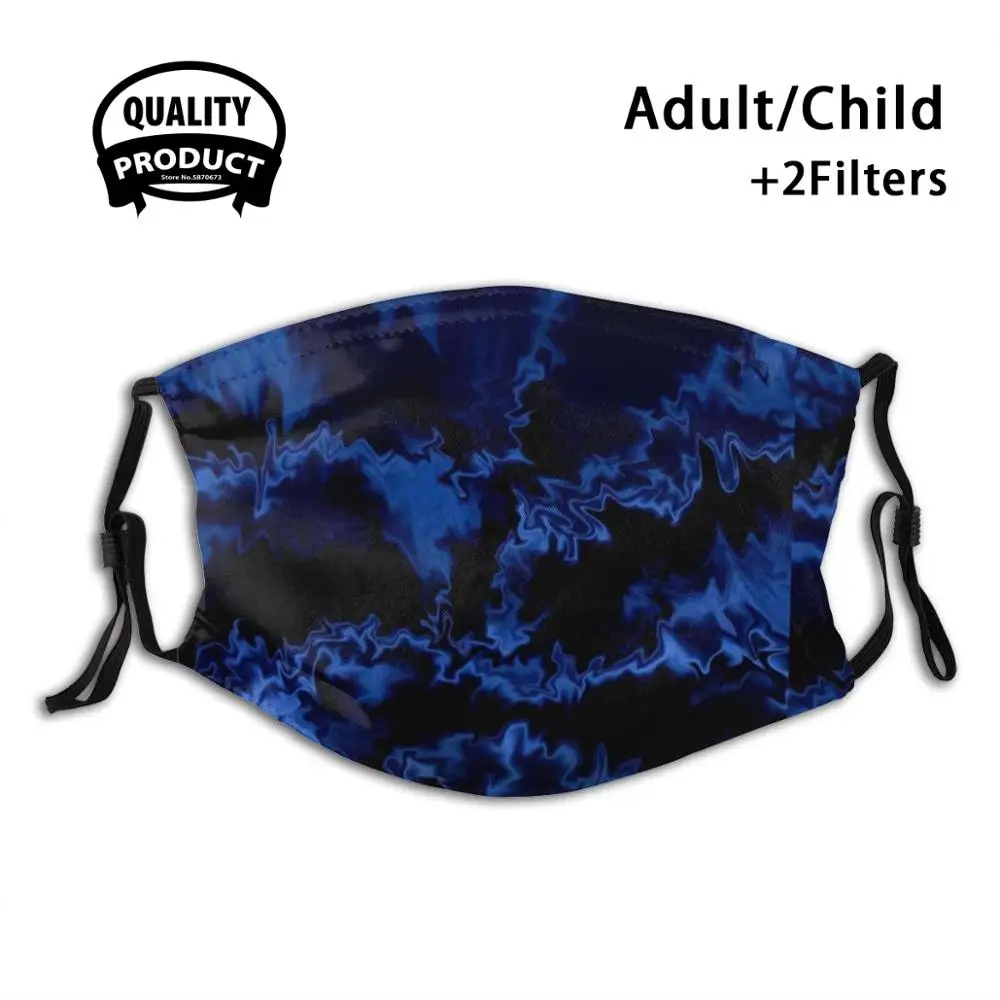 

Blue Satin Spikes Face Mask Anti Dust Filter Men Women Kids Girl Boy Teens Mouth Masks Trippy Psychedelic Cool Trip Blue Satin