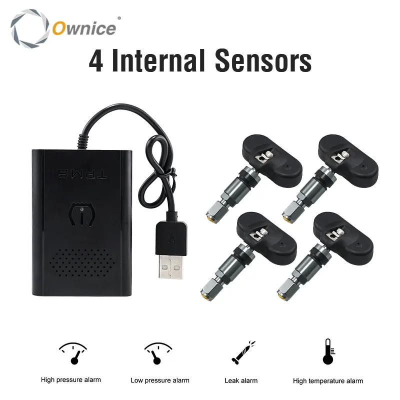 

Ownice USB Built-in Car Wireless TPMS Forall Brand Universal Car Tire Pressure Monitoring Alarm System Transmission TPMS