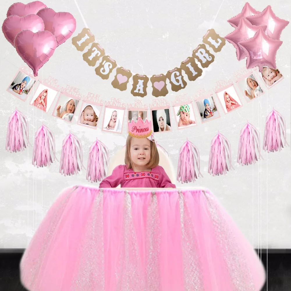 Его девочка ребенок баннер для вечеринки в честь Дня Рождения украшения детского