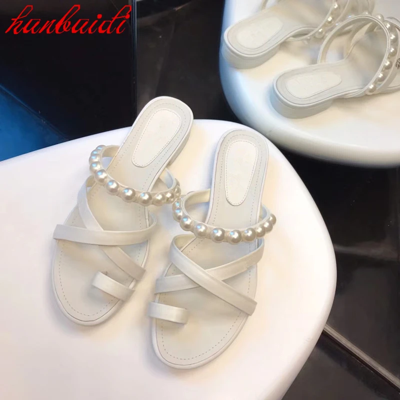 

Flats For Ladies Summer Sandals Fashion Korean Style Casual Shoes Flip Flops For Ladies Beach Shoes String Bead Bordered Slipper