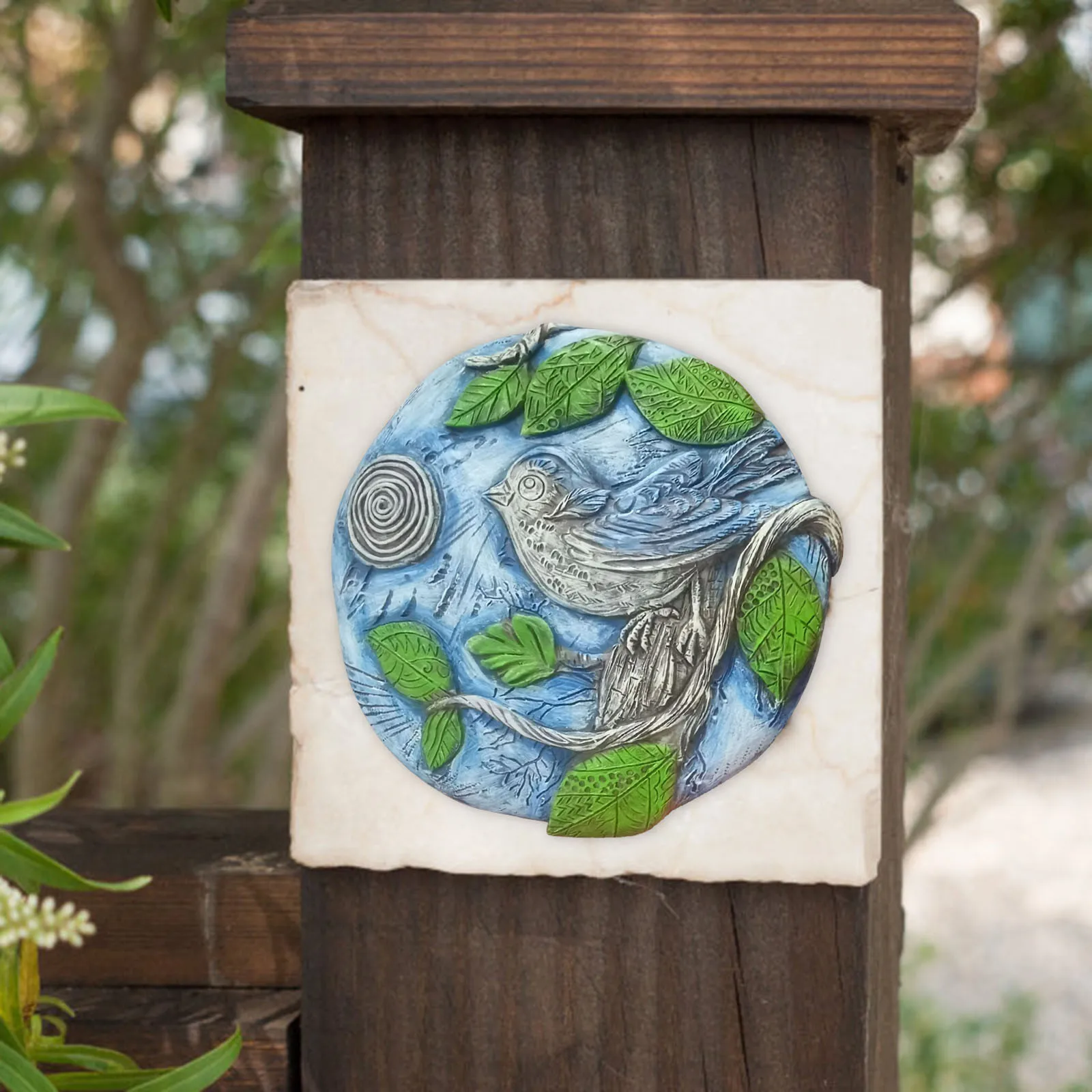 Искусственное растение садовая скульптура креативная синяя птица природная