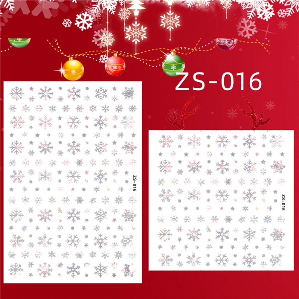 1Pcs Nail Stickers for Christmas Self-Adhesive Decals Water Transfer DIY Tools Art Manicure Decorations Women Kids | Красота и