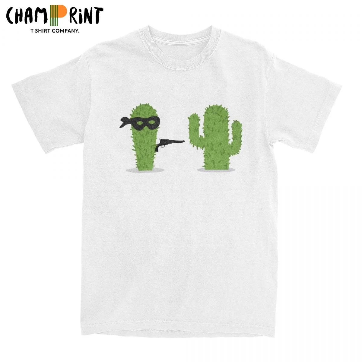 Vintage Cactus Succulent Assault Gun Funny T-Shirts Men Round Collar 100% Cotton T Shirts Short Sleeve Tees Gift Idea Tops